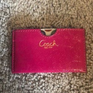 Coach Mini Mirror w/ Leather Holder